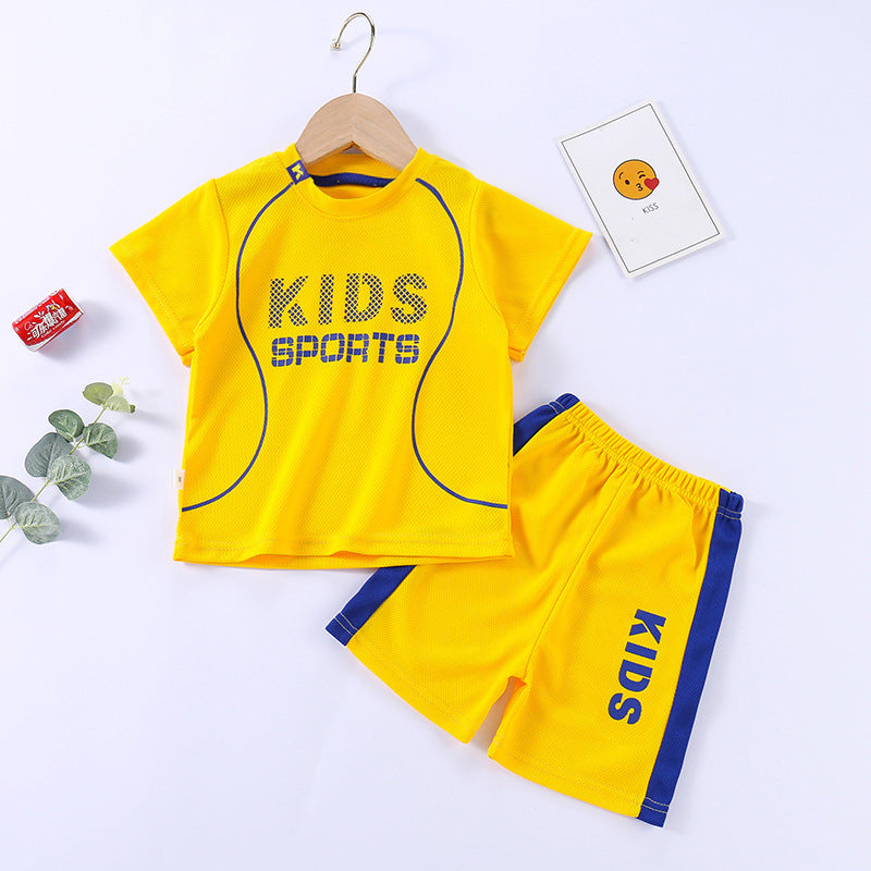 Boys Girls Sports Basketball Clothes Jersey Suit Summer Children Football T Shirts Shorts 2pcs Sets Breathable Sportswear 1-14Y