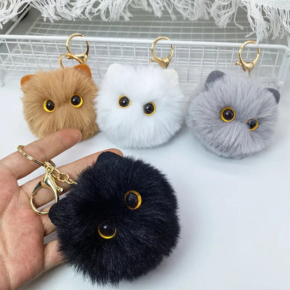 Cute Plush Cat Keychain Cartoon Doll Toy Pendant Keyring for Women Girls Bag Ornament Car Key Chain Children Gifts Accessories