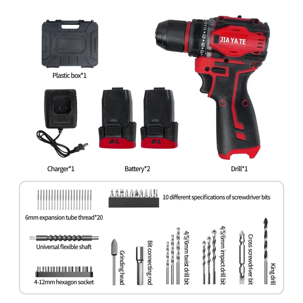 110V/220V 16.8V 21V Brushless Cordless Drill Rechargeable Electric Screwdriver Impact 80NM 2 Gear Speed Tool For Makita Battery