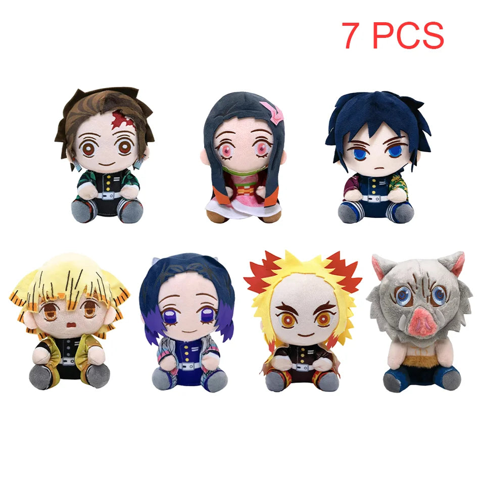 19cm Japan Anime Demon Slayer Akaza Rui Iguro Obanai Tanjirou Kamado Nezuko Agatsuma Zenitsu Plush Toys Doll Peluche Gift