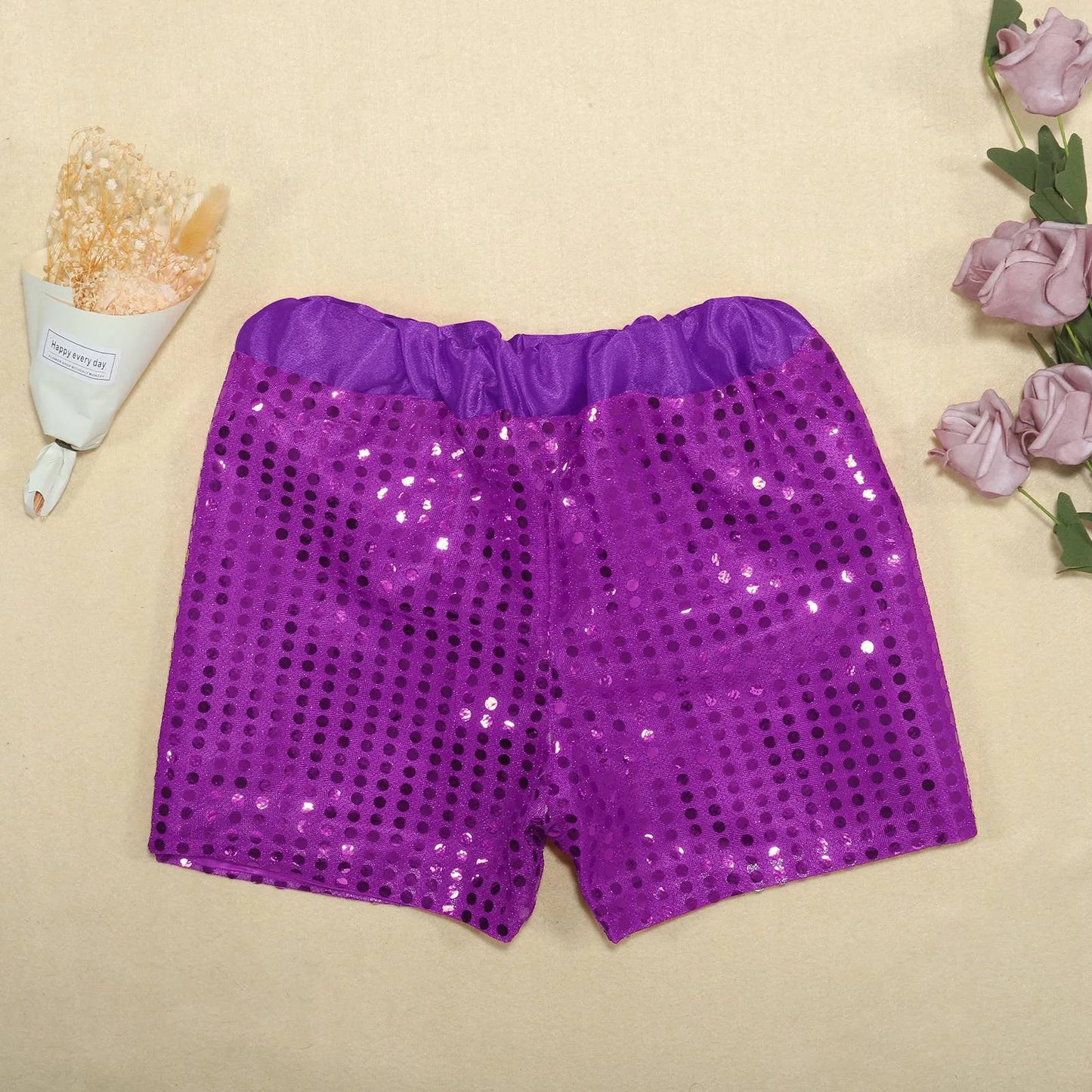 Toddler Kids Baby Girls Boys Sparkly Sequins Elastic Waist Birthday Shorts Pants Party Shorts Breathable Plus Size Pants