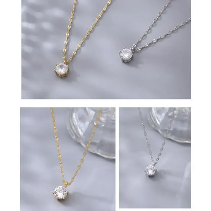 Sterling Silver Color Zircon Crystal Pearl Pendant Choker Necklace Transparent Fishing Line 2024 Fine Jewelry For Women Girls