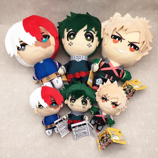 Anime 15-27cm My Hero Academia Plush Toys Cartoon Izuku Midoriya Katsuki Bakugou Shouto Todoroki Stuffed Dolls Kids Gifts