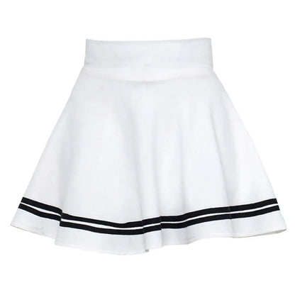 Skirt Solid Color School Skirt High Waist Fashion Pleated Women Stripe A Line Mini School Skirt