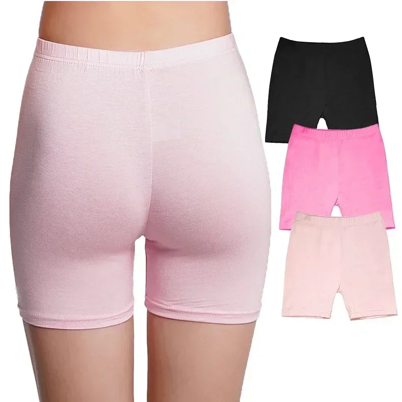 4pcs Girls Safety Pants Modal Dance Leggings Shorts 2024 Soft Candy Color Panties Girls Underwear Short tights Aged 3-12 Years