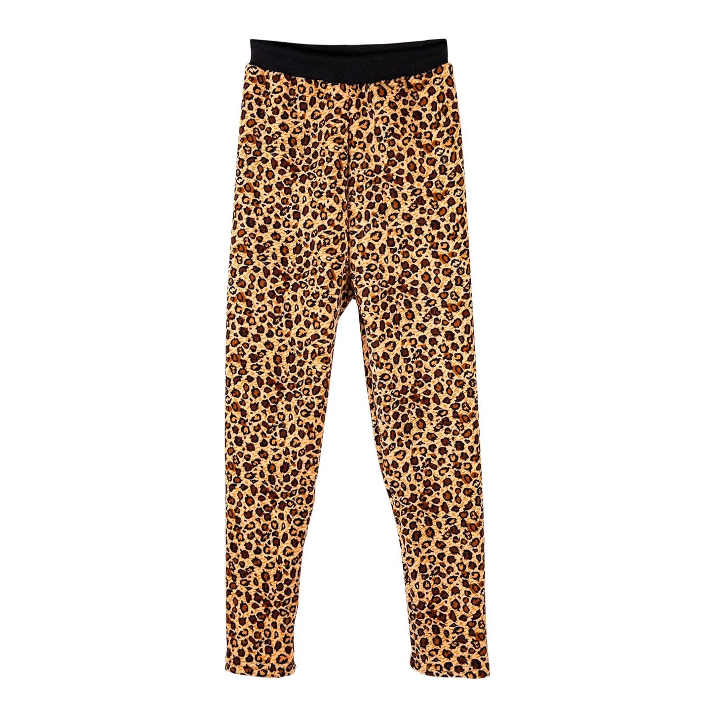 LPATTERN Children's Bottoms Leopard Girls Leggings Sweet Elastic Plush Flower Printing Casual Skinny Pants Thicken Velvet Pants