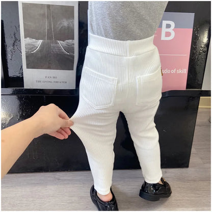 Candy Color Girls Pants New Spring Autumn Long High Waist Trousers for Kids Baby Girls Boy Cotton Soft Leggings Sweatpant Child