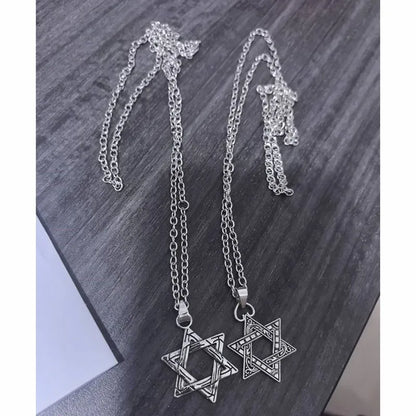 Stainless Steel Punk Long Star Necklace For Men And Women Jewelry 2025 Trending New Vintage Fashion Men's Necklaces Colar Kolye