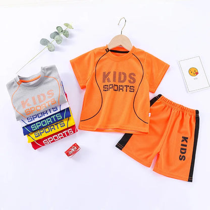 Boys Girls Sports Basketball Clothes Jersey Suit Summer Children Football T Shirts Shorts 2pcs Sets Breathable Sportswear 1-14Y