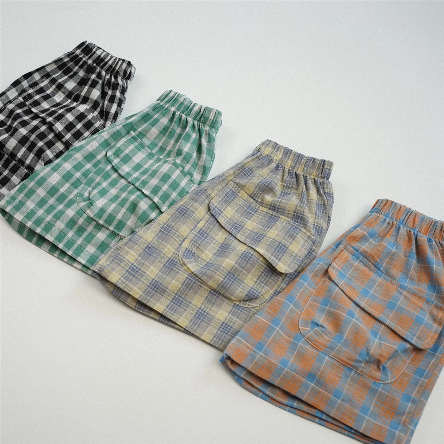 2024 New Arrival Summer Casual Toddler Shorts Baby Boy Plaid Short Pants All-match Cotton Comfortable Loose Kid Girl Shorts