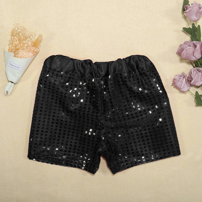 Toddler Kids Baby Girls Boys Sparkly Sequins Elastic Waist Birthday Shorts Pants Party Shorts Breathable Plus Size Pants