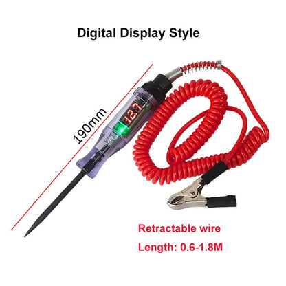 Universal Digital Display Car Truck Voltage Circuit Tester Probe Pen Light Bulb Diagnostic Tool Car Circuit Repair Accessories