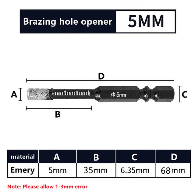 5-16mm Hexagonal Shank Brazed Dry Ceramic Tile Drill Bit Marble Granite Vitrified Tile Hole Opener Diamond Drill Bit