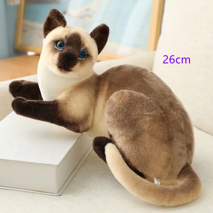 Stuffed Lifelike Siamese Cats Plush Toy simulation American Shorthair Cute Cat Doll Pet Toys Home Decor Gift For Girls birthday