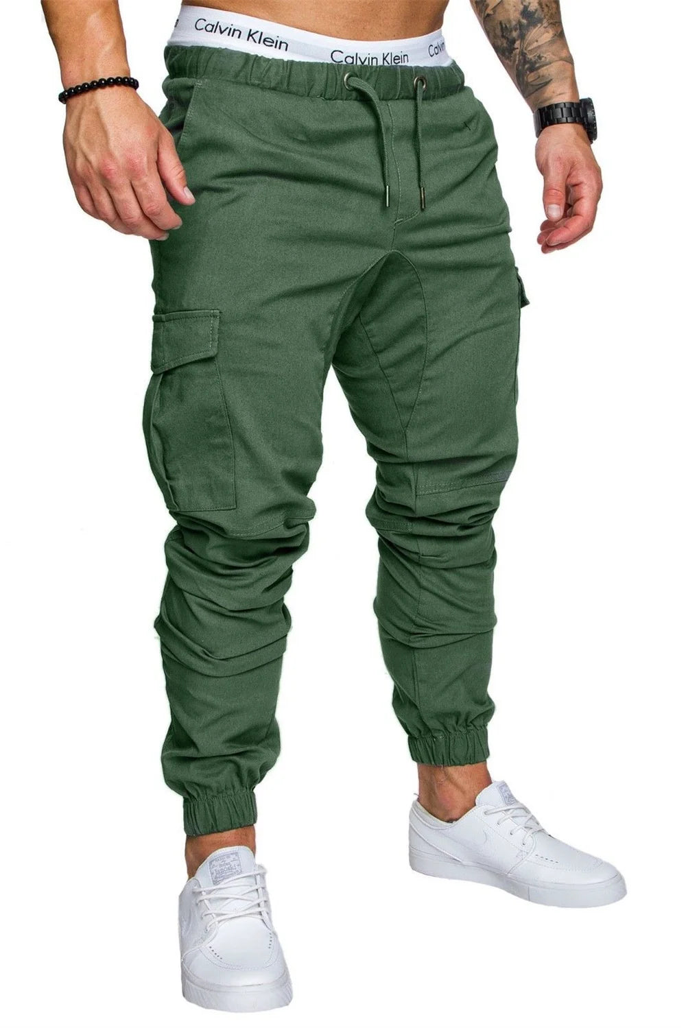 New Tooling Multi Pocket Trousers Men's Cargo Pants Woven Fabric Casual Safari Style Joggers Men