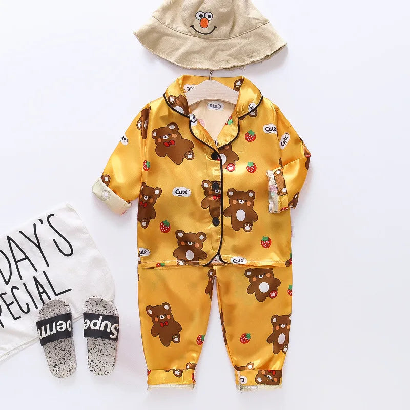 Children's Pajamas Set Baby Suits Kids Clothes Long Sleeve Toddler Boys Girls Tops Pants Set Home Wear Kids Pyjamas Nightgown