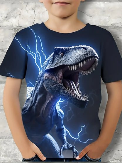 Children's Clothing Boys Tshirt Short Sleeve Child T-Shirt 3D Dinosaur Print Casual Kids Summer Clothes Girls Clothes Tops Tee