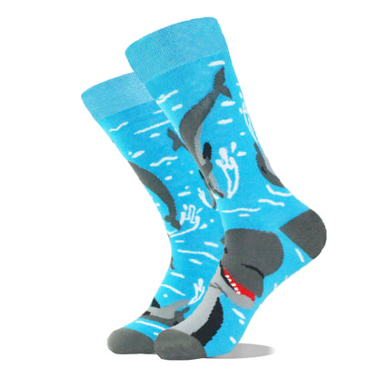 Cotton Happy Funny Socks Men Alien Planet Shark Crazy Design Sokken Unisex Novelty Dinosaur Crew Skateboard Calcetines Hombre