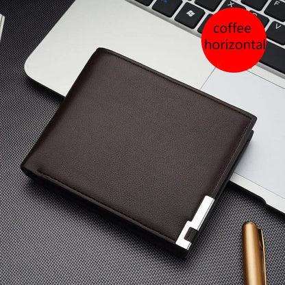 Short Men Wallets Card Holder Photo Holder Slim Male Print Wallet High Quality PU Leather Money Bag New Kpop Small Men's Purse