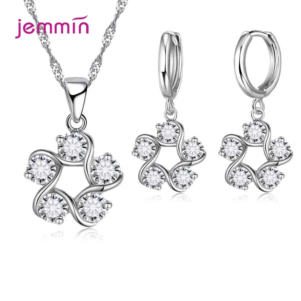 Super Deal Genuine 925 Streling Silver Jewelry Sets Women Girls Wedding Party Fine Jewelry Accessory Multiple Style