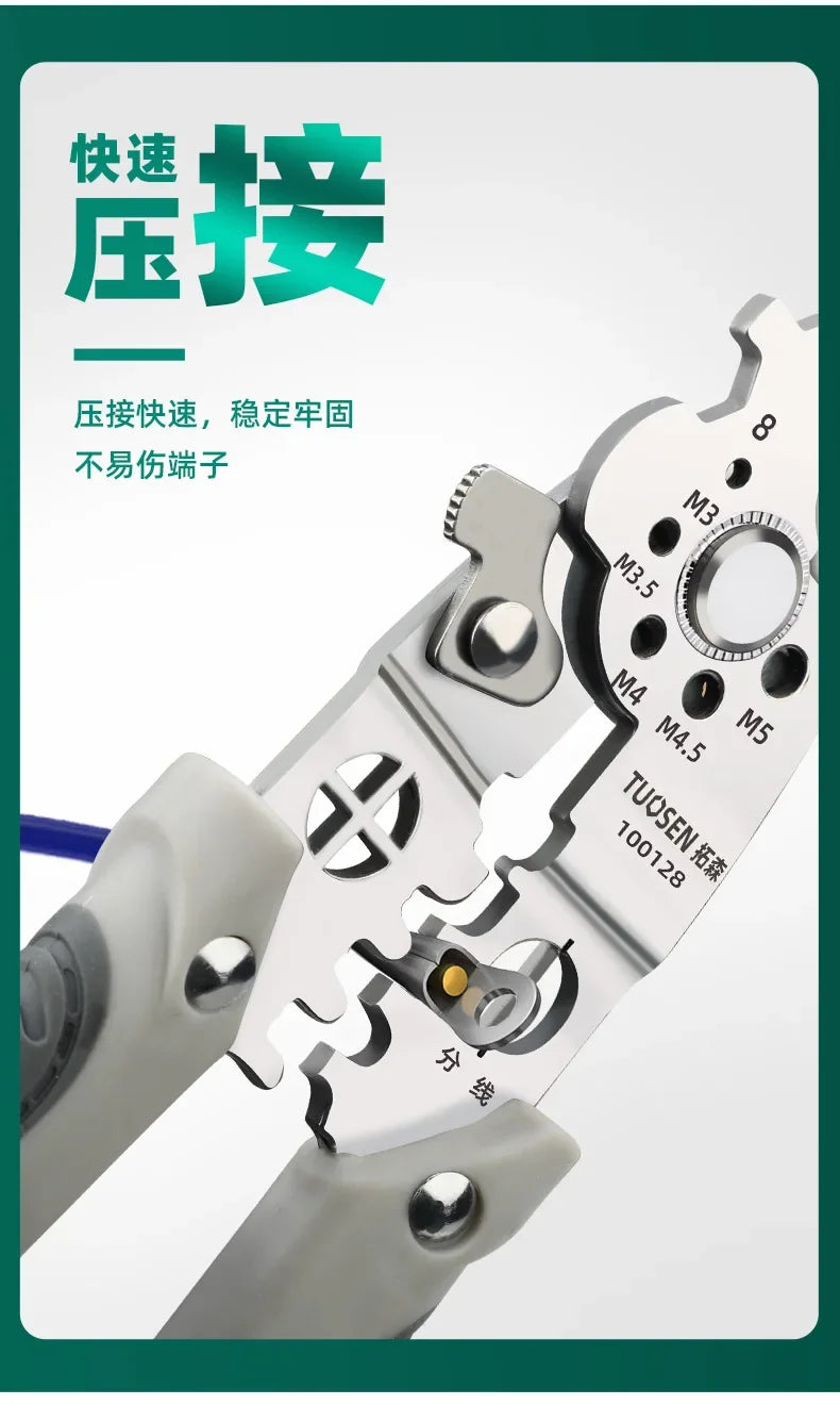 Crimper Cable Cutter Adjustable Automatic Wire Stripper Multifunctional Stripping Crimping Pliers Terminal Hand Tool