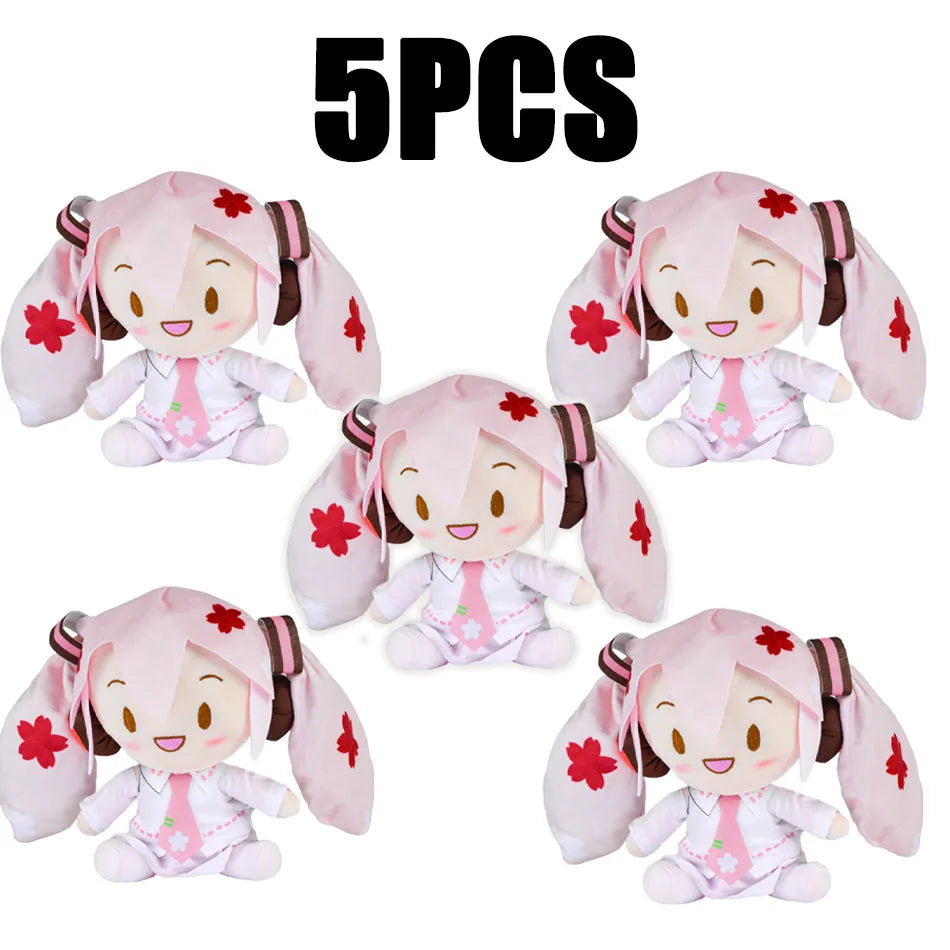 5PCS 20-29cm Hatsune Miku Plush Fuwafuwa Anime Kawaii Cute Cool Toys Dolls Plush Room Car Desk Decoration Birthday Gifts For Fan