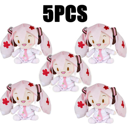 5PCS 20-29cm Hatsune Miku Plush Fuwafuwa Anime Kawaii Cute Cool Toys Dolls Plush Room Car Desk Decoration Birthday Gifts For Fan