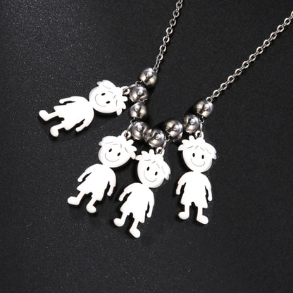 Personalized Boy Girl Necklace Custom Chain Name Mother Kid Family Valentines Gift For Women Men Stainless Steel Pendant Jewelry