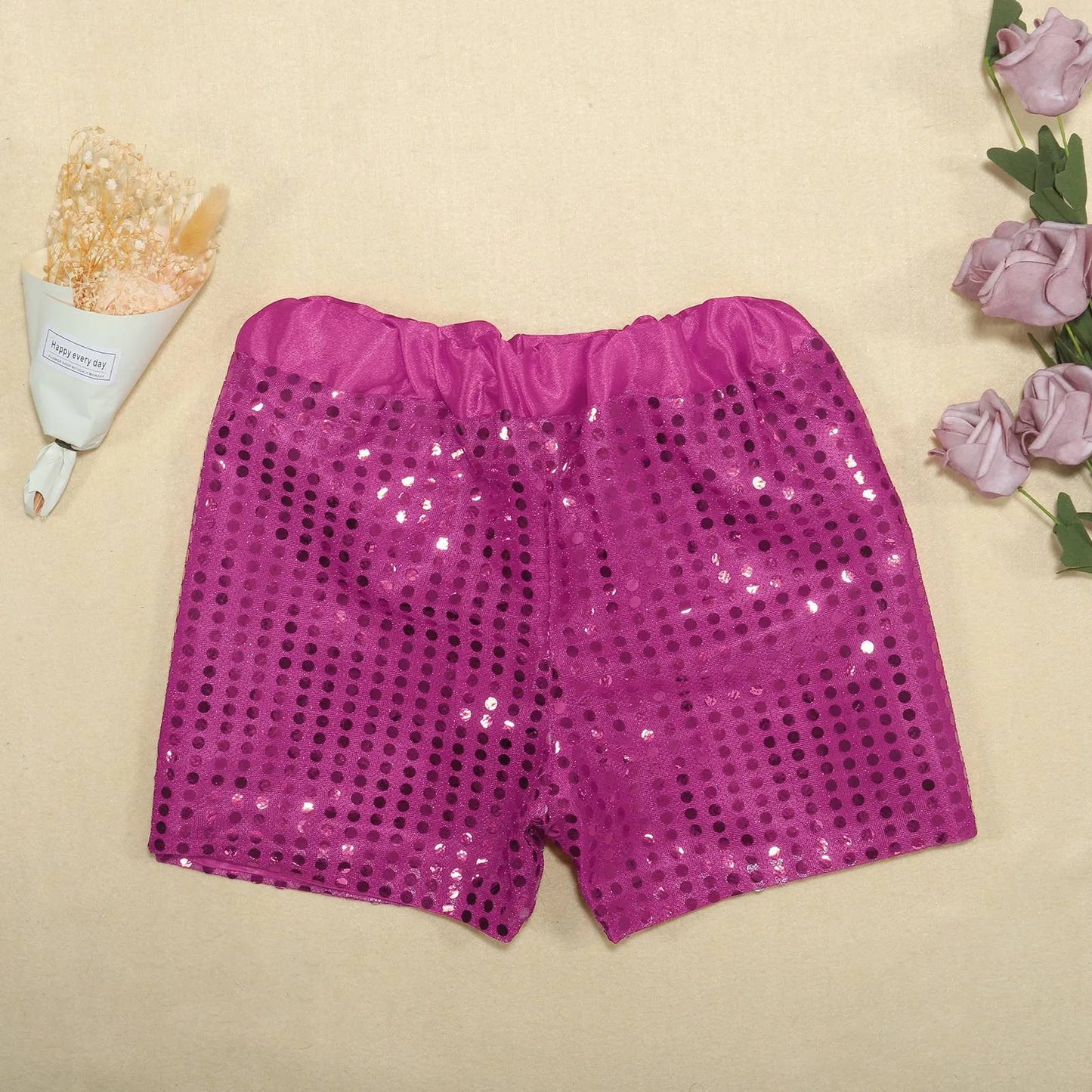 Toddler Kids Baby Girls Boys Sparkly Sequins Elastic Waist Birthday Shorts Pants Party Shorts Breathable Plus Size Pants