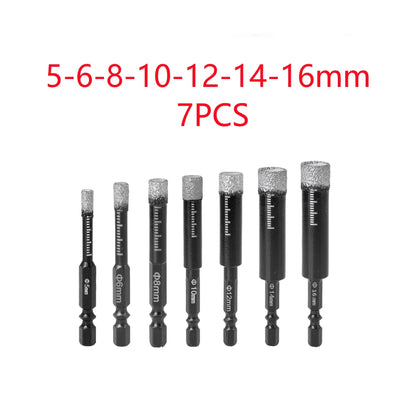 5-16mm Hexagonal Shank Brazed Dry Ceramic Tile Drill Bit Marble Granite Vitrified Tile Hole Opener Diamond Drill Bit