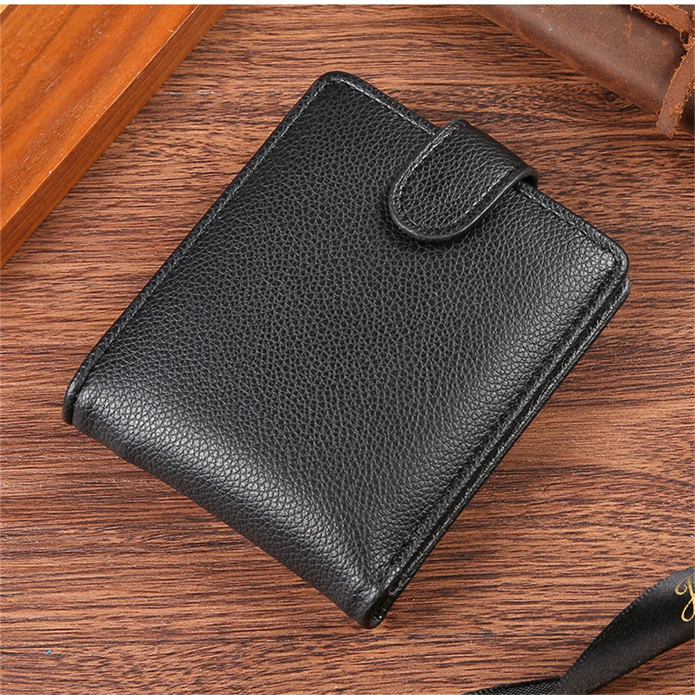 Vintage Leather Mens Wallets Cow Leather Solid Sample Style Zipper&Hasp Purse Card Holders Famous Brand High Quality Male Wallet