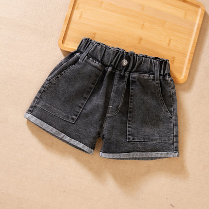 IENENS Fashion Girls Denim Pants Shorts Girl Thin Soft Trousers Jeans Kids Children Casual Clothes Clothing 4-13 Years