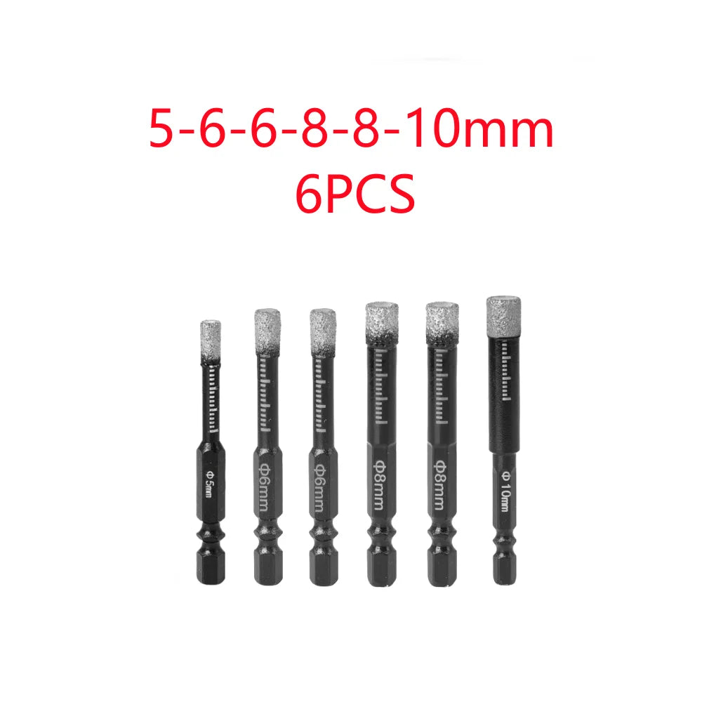 5-16mm Hexagonal Shank Brazed Dry Ceramic Tile Drill Bit Marble Granite Vitrified Tile Hole Opener Diamond Drill Bit