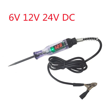 Universal Digital Display Car Truck Voltage Circuit Tester Probe Pen Light Bulb Diagnostic Tool Car Circuit Repair Accessories