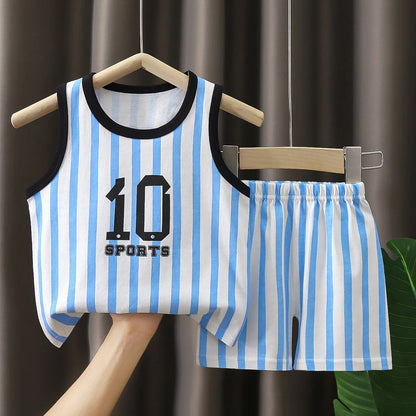 Children Sets Kids Clothes Boys Girls Vest Suit Summer Children's Clothing baby Cotton T-Shirts Shorts Tank Top Sleeveless