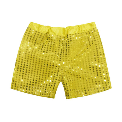 Toddler Kids Baby Girls Boys Sparkly Sequins Elastic Waist Birthday Shorts Pants Party Shorts Breathable Plus Size Pants