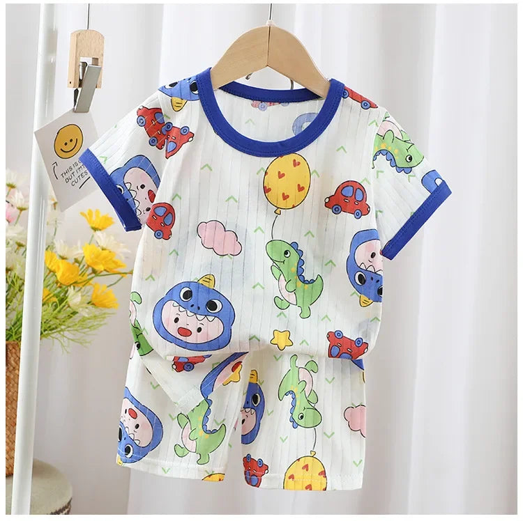 2024 summer new children's clothes kids short sleeve shorts set boys and girls baby t-shirts boys and girls cotton wholesale