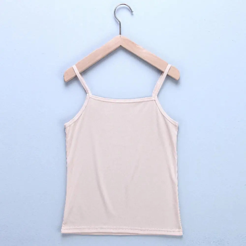 Women Vest Underwear Summer Soft Tank Top Solid Color O-Neck Spaghetti Strap Sleeveless Tank Top Underwaist Camisole