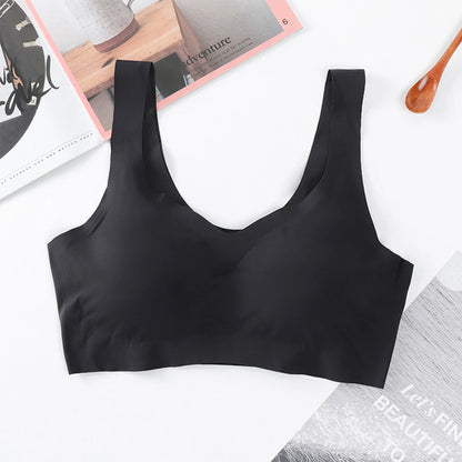 Women Ladies Seamless Wireless Bras Padded Bralette Yoga Running Sports Crop Tops Vest With Chest Pad