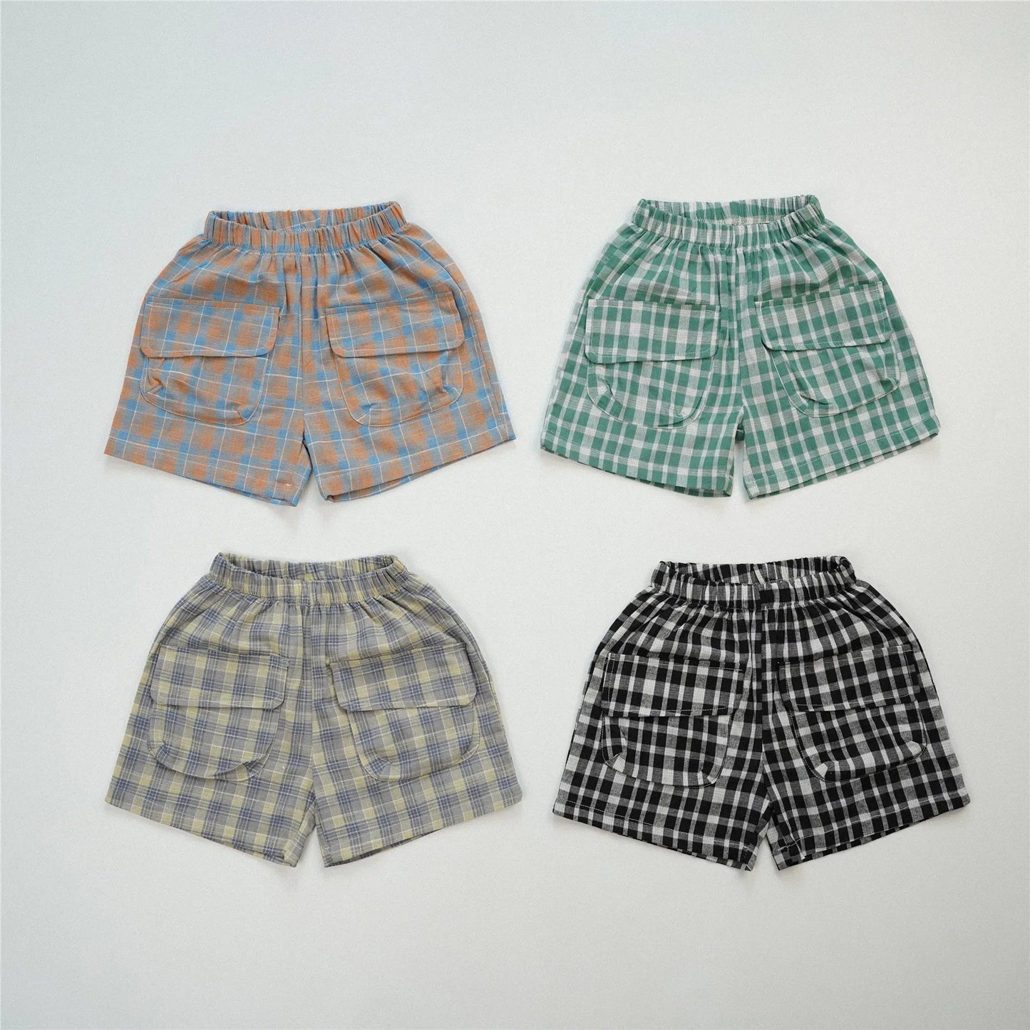 2024 New Arrival Summer Casual Toddler Shorts Baby Boy Plaid Short Pants All-match Cotton Comfortable Loose Kid Girl Shorts