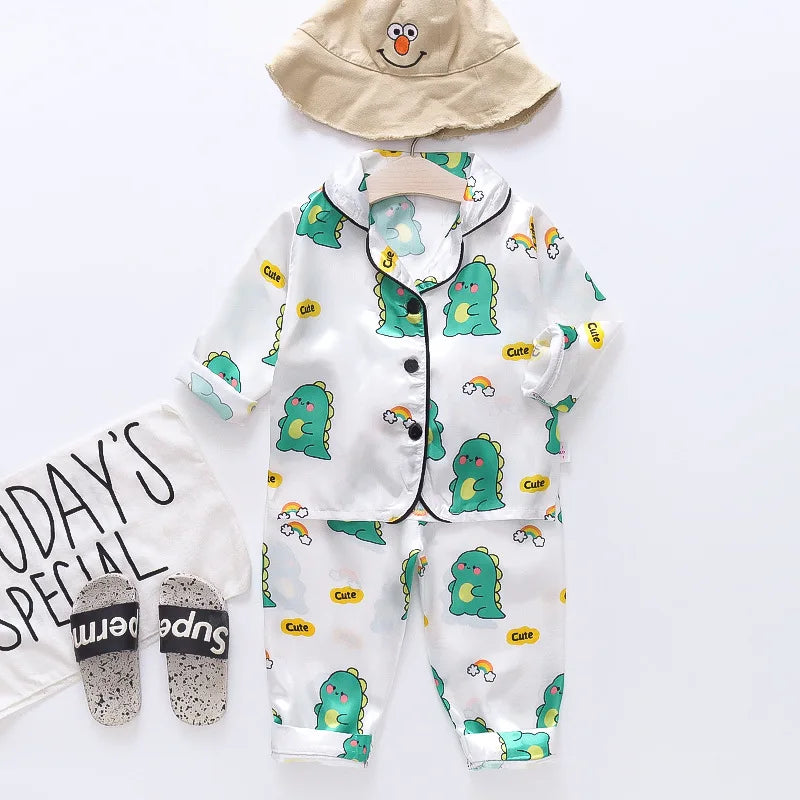 Children's Pajamas Set Baby Suits Kids Clothes Long Sleeve Toddler Boys Girls Tops Pants Set Home Wear Kids Pyjamas Nightgown