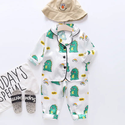 Children's Pajamas Set Baby Suits Kids Clothes Long Sleeve Toddler Boys Girls Tops Pants Set Home Wear Kids Pyjamas Nightgown