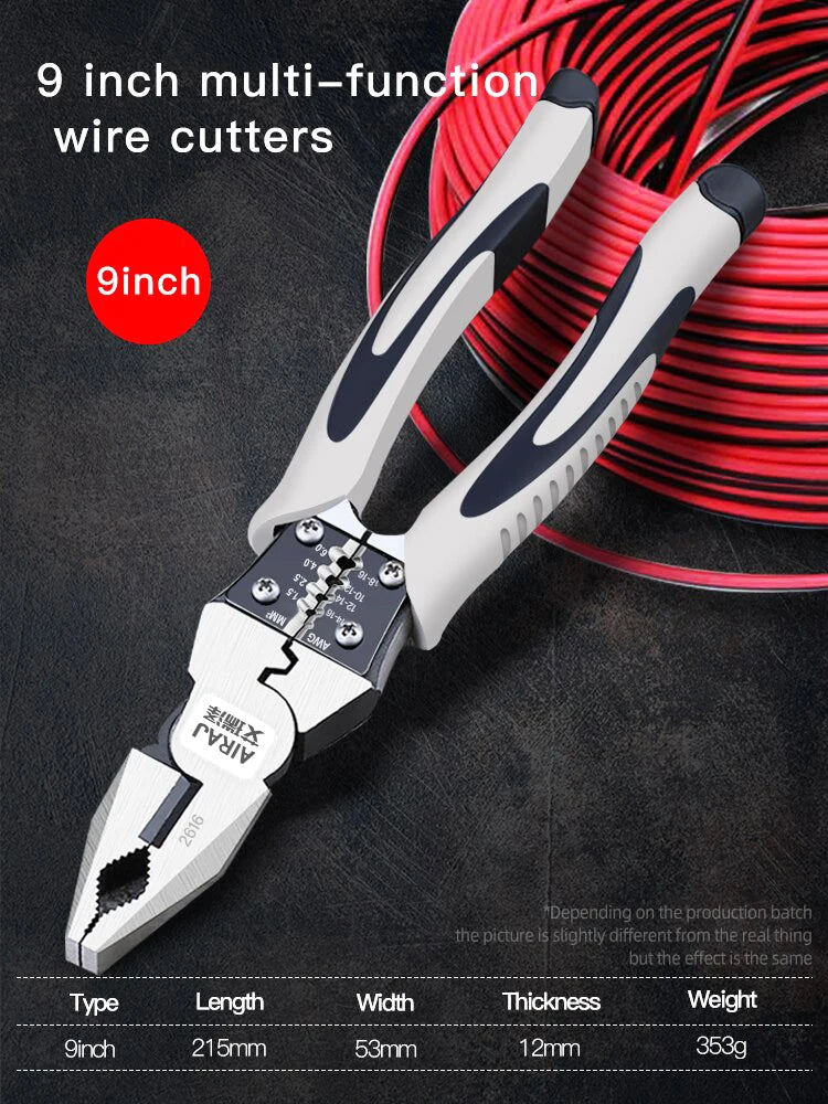 AIRAJ 7/8/9 Inch Multifunction Pliers Combination Pliers Stripper Crimper Cutter Duty Wire Pliers Diagonal Pliers Hand Tools