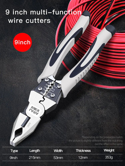 AIRAJ 7/8/9 Inch Multifunction Pliers Combination Pliers Stripper Crimper Cutter Duty Wire Pliers Diagonal Pliers Hand Tools