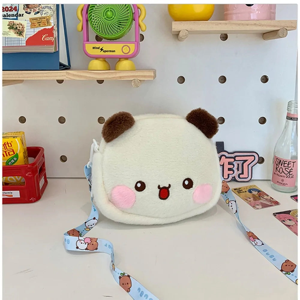 Cute Bear Crossbody Bag Kawaii Anime Bear Figure Bag Fashion Versatile Cartoon Plush Shoulder Bags For Women Girls