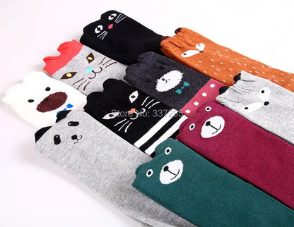 infant Child warmer ankle short lovely socks Cartoon Kids Knee High long cotton Baby cute Animal Over Knee Socks girls stockings