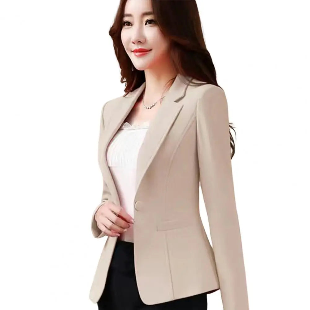 Female Korean Casual Short Single Button Blazer Femme High-quality Women Blazers Jacket Spring Autumn Lady Office Work Suit Coat