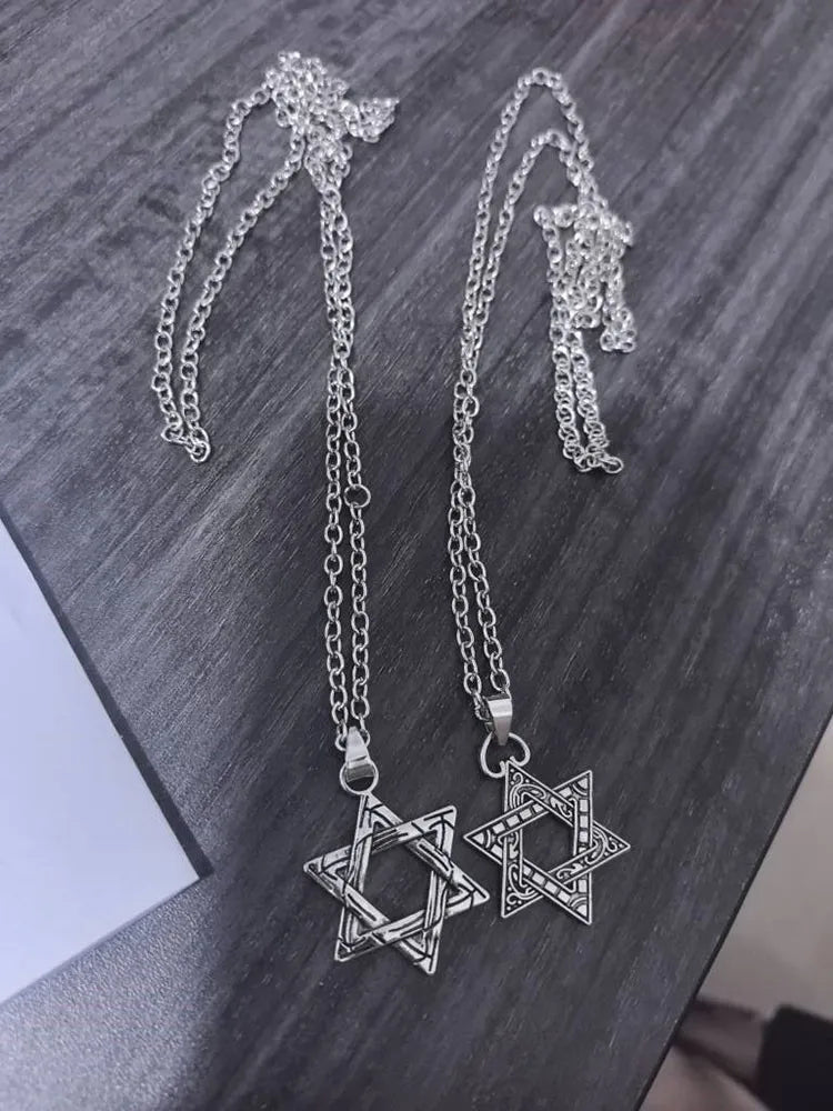 Stainless Steel Punk Long Star Necklace For Men And Women Jewelry 2025 Trending New Vintage Fashion Men's Necklaces Colar Kolye