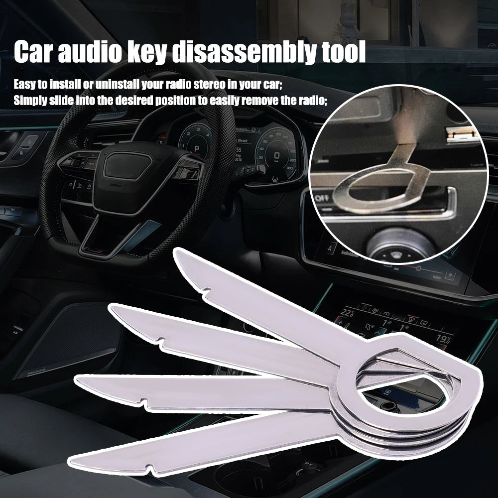 Car Radio Stereo Removal Extractor Key Release Pin Head Unit Audio Install Tool for VW Audi Ford Mercedes Benz Skoda Parts 4pcs