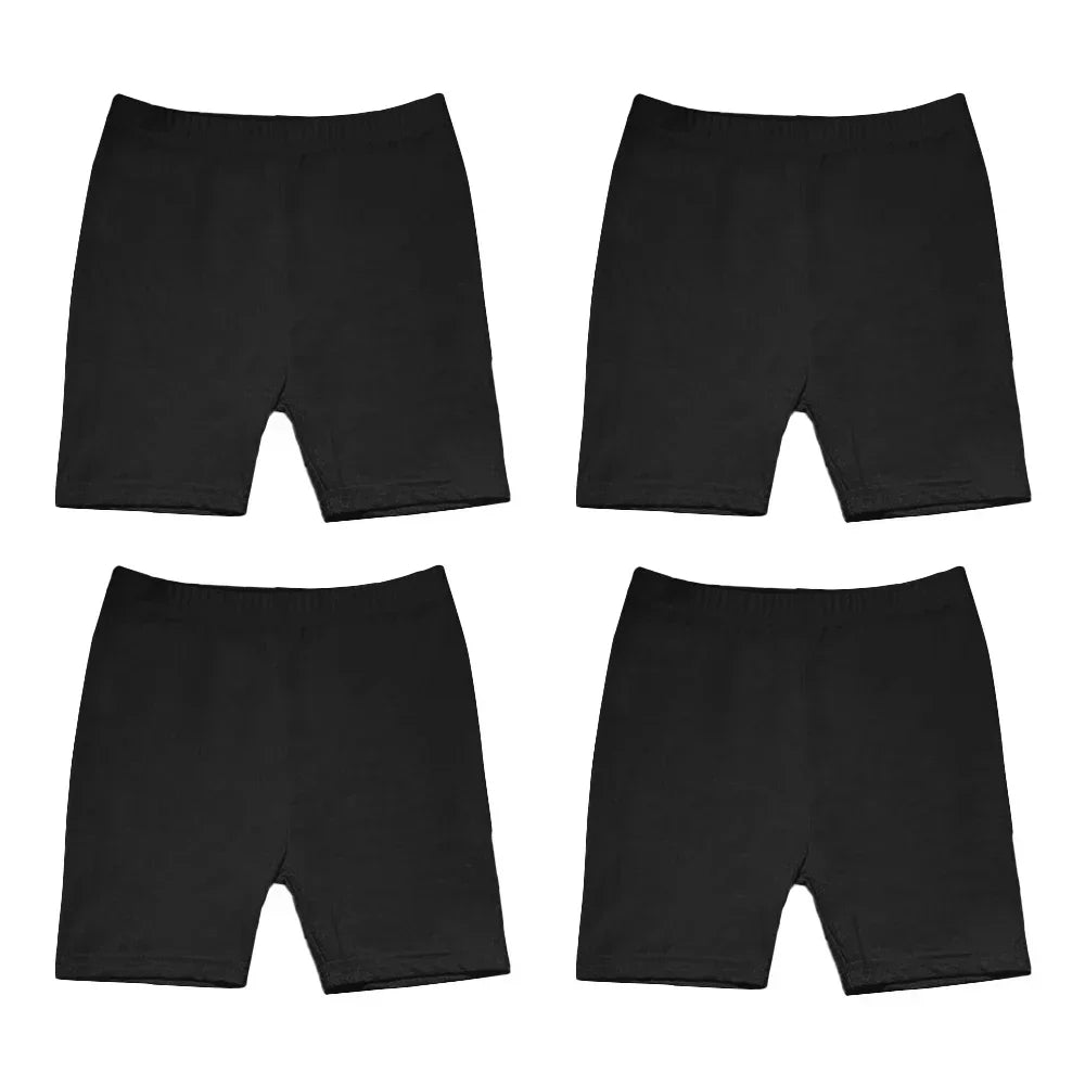 4pcs Girls Safety Pants Modal Dance Leggings Shorts 2024 Soft Candy Color Panties Girls Underwear Short tights Aged 3-12 Years